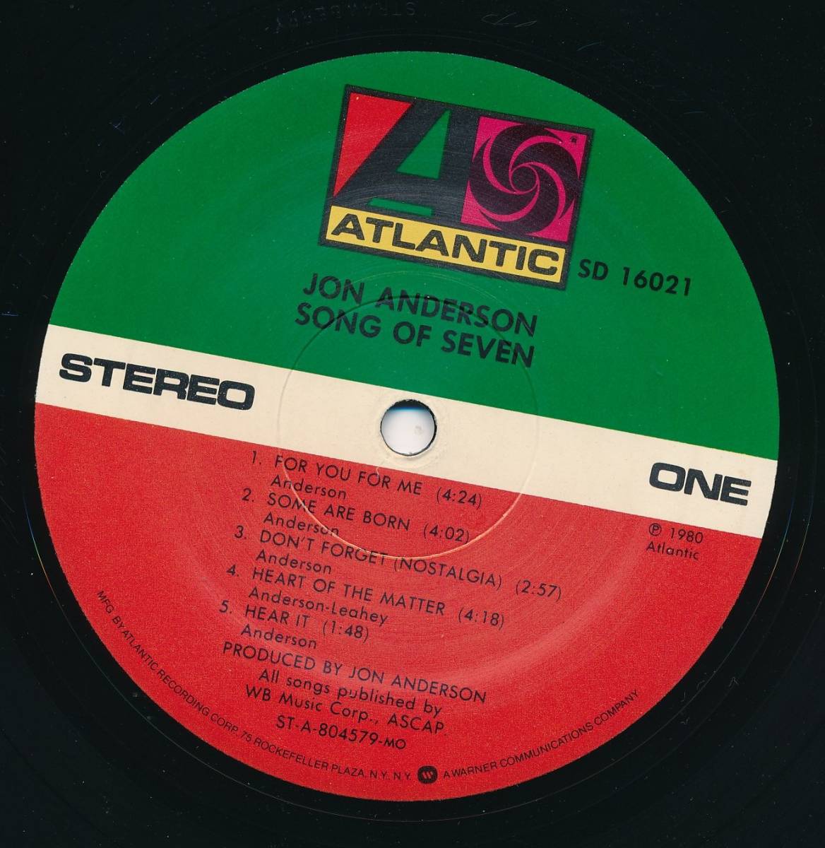 ジョン・アンダーソン JON ANDERSON - SONG OF SEVEN /US盤/中古LP!!2674_画像3
