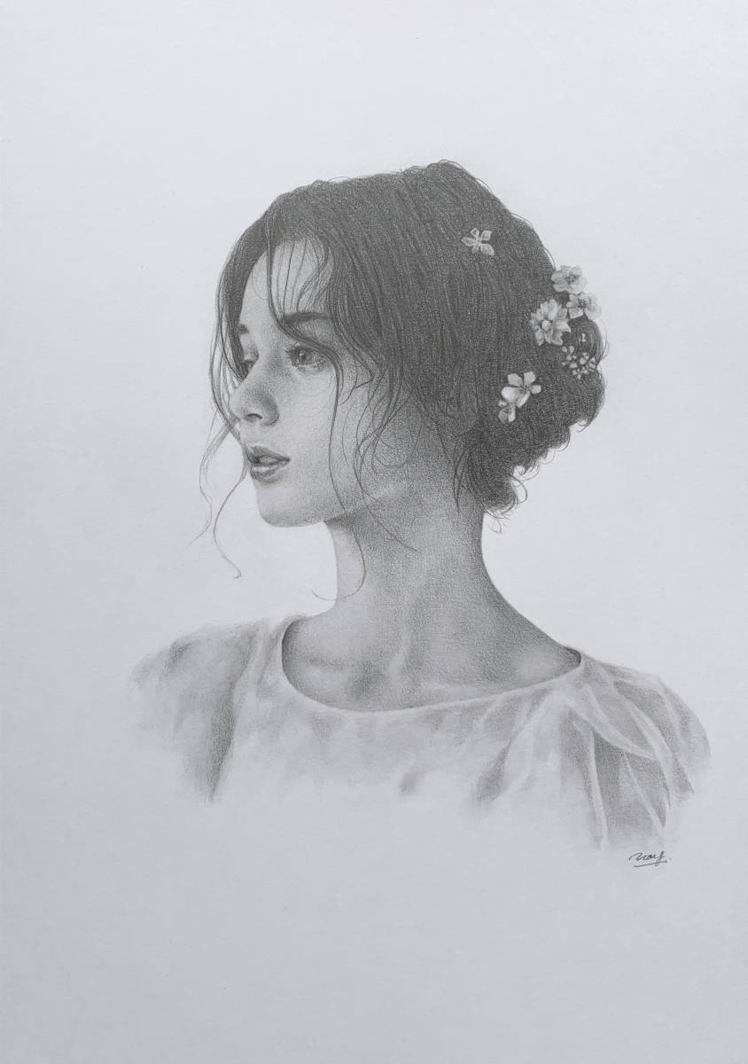 Yahoo!オークション - 手描き鉛筆画 女性#64【A4サイズ】 Yahoo!オークション - 手描き鉛筆画 女性#64【A4サイズ】