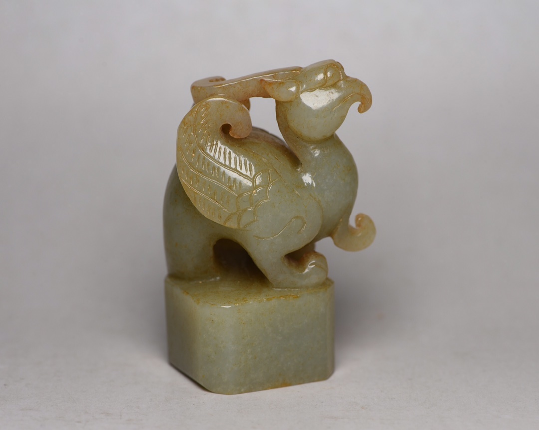 聚寳齋*和田玉手彫*鳳凰印章】玉器 賞物 中国古美術 超美品(31 聚寳齋*和田玉手彫*鳳凰印章】玉器 賞物 中国古美術 超美品(31