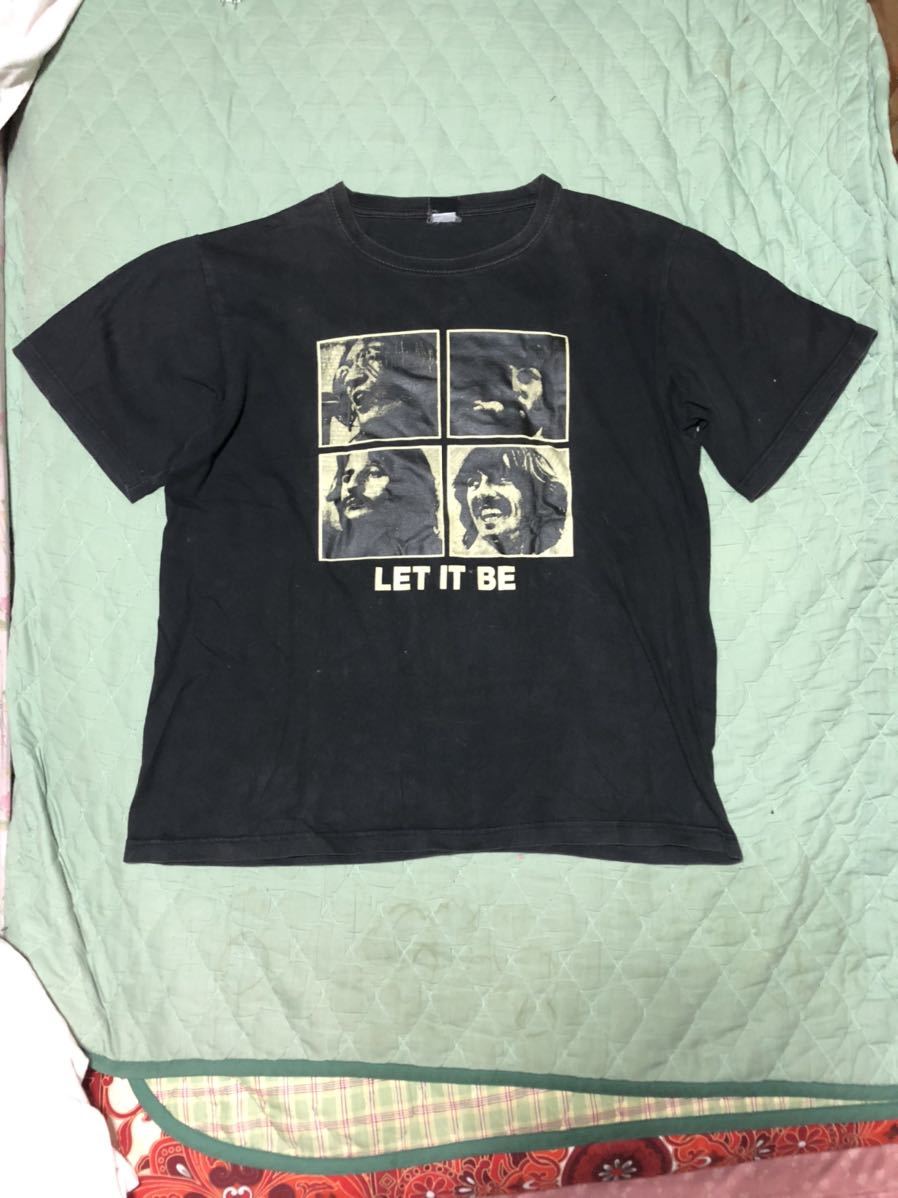 古着　ビートルズ　Tシャツ Beatles バンド　GTSボディ　半袖　ヴィンテージ　ロック ROCK LET IT BE 黒　ブラック_画像2