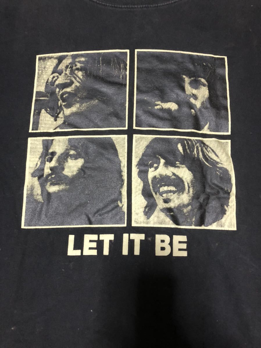 古着　ビートルズ　Tシャツ Beatles バンド　GTSボディ　半袖　ヴィンテージ　ロック ROCK LET IT BE 黒　ブラック_画像1