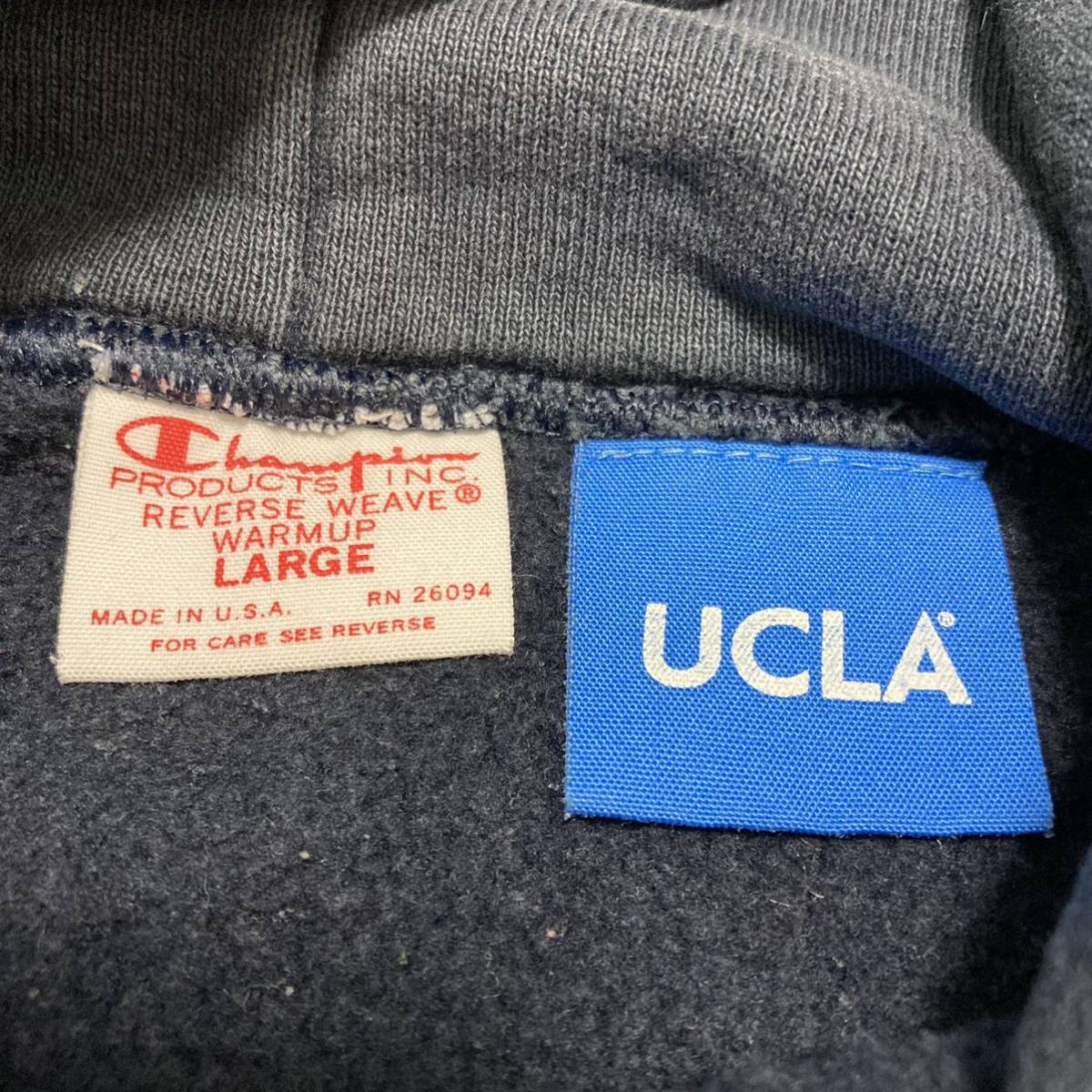 チャンピオン リバースウィーブ パーカー 単色赤タグ USA製 UCLA 大学