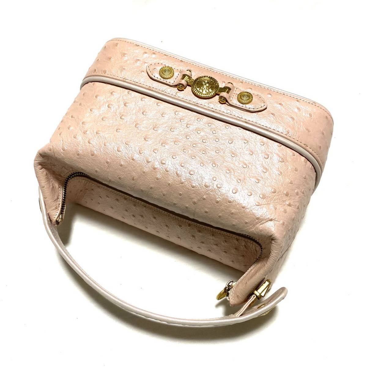 1円◇極美品◇Versace ヴェルサーチ◇サンバースト◇オーストリッチ 型