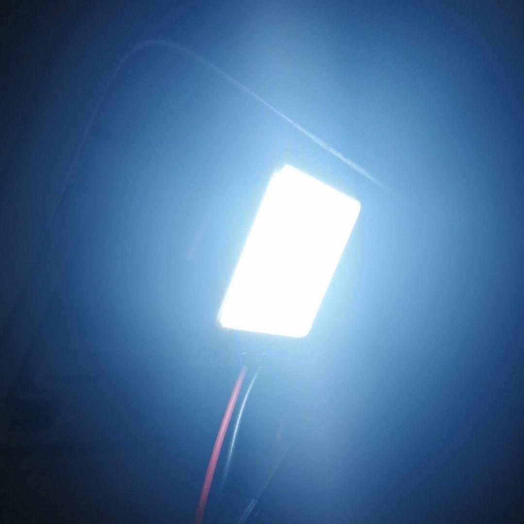 T10 LED 爆光 48連 ルームランプ COB パネルタイプ ホワイト2個セット 取付アダプター付き_画像4