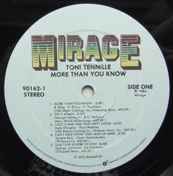 ◆ TONI TENNILLE / More Than You Know ◆ Mirage 90162-1 ◆ D_画像3