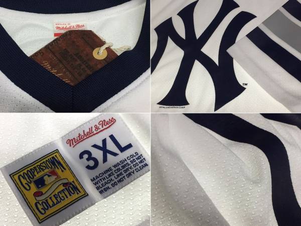 USA正規品 【2XL】Mitchell&Ness ミッチェルアンドネス MLB ニューヨーク ヤンキース NY Yankees BBジャージ 野球 クーパーズタウン_画像3
