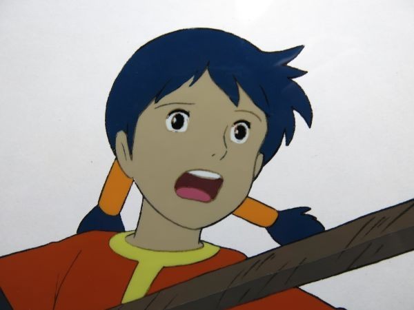B 未来少年コナン 8話「逃亡」 叫ぶラナ セル画 張り付きあり B 未来少年コナン 8話「逃亡」 叫ぶラナ セル画 張り付きあり