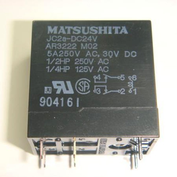 リレー 24V JC2a-DC24V 5A MATSUSHITA 100個