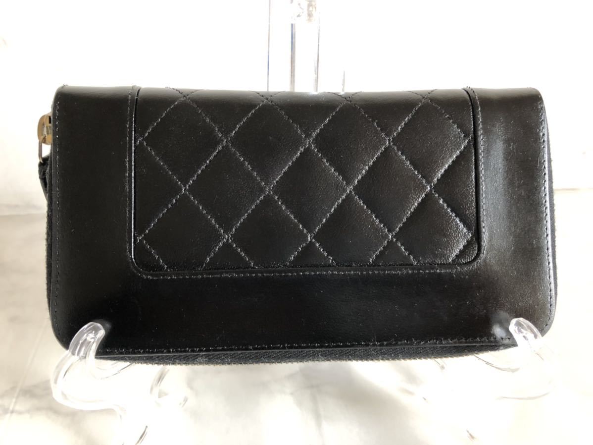 CHANEL シャネル マドモアゼル 長財布 マトラッセ ラウンドファスナー