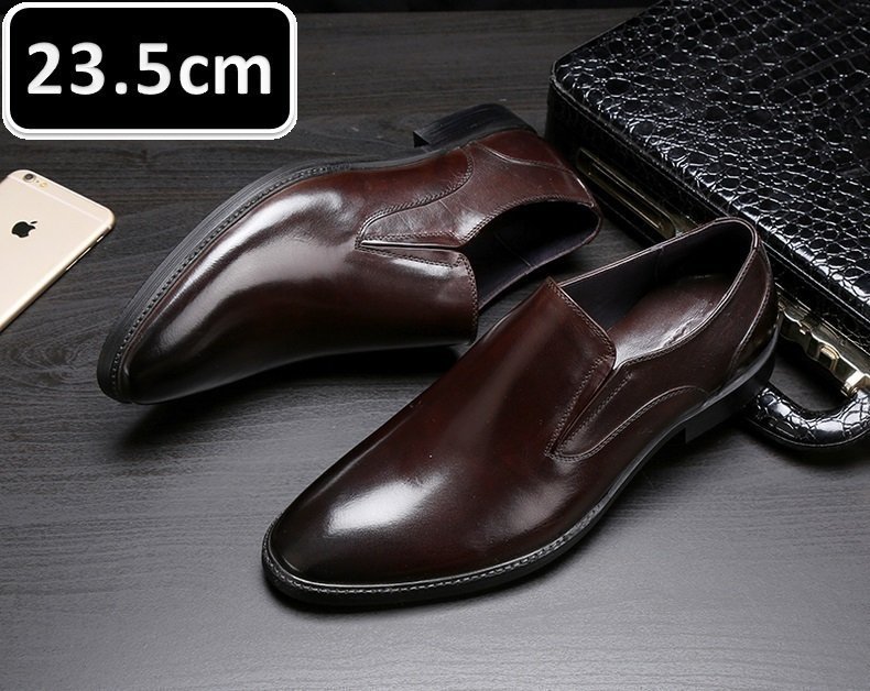 メンズ ビジネス レザー シューズ 本革 ブラウン サイズ 23.5cm 革靴 靴 カジュアル 屈曲性 通勤 軽量 新品 【apa-165】 j6ostJLNABDFSWXZ-7670 24.0cm以下