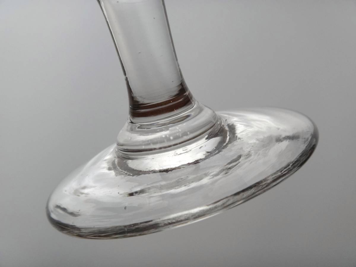 1800年代後期　フランス　 ビストログラス 　Cu2◆　アンティーク 型吹き硝子 古道具 硝子 ワイングラス 19世紀_画像8