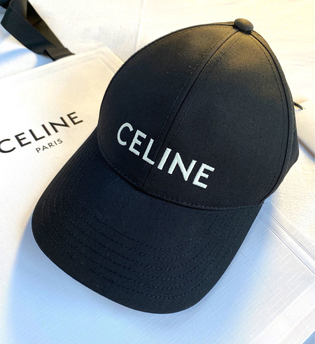 CELINEセリーヌ ロゴキャップCAP帽子 ブラックL サイズ 入手困難 完売