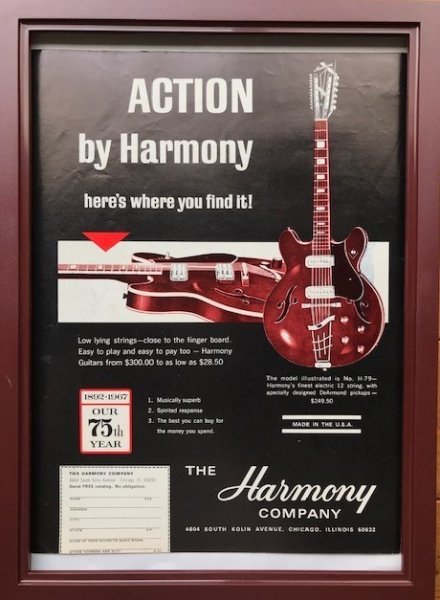☆ 1960年代 Harmony Guitar オリジナル広告 / ハーモニー ギター ☆_画像1