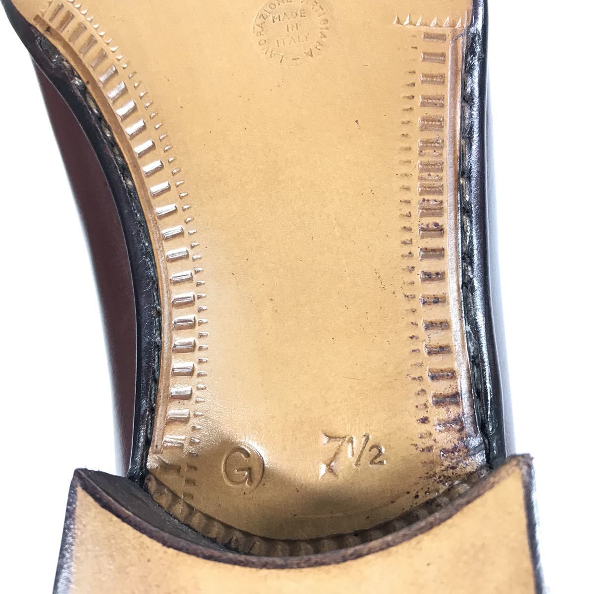 未使用品【ア・テストーニ】本物 a.testoni 靴 25.5cm リザード ローファー スリッポン ビジネスシューズ 蜥蜴 男性用 メンズ 伊製 7 1/2 G_画像10