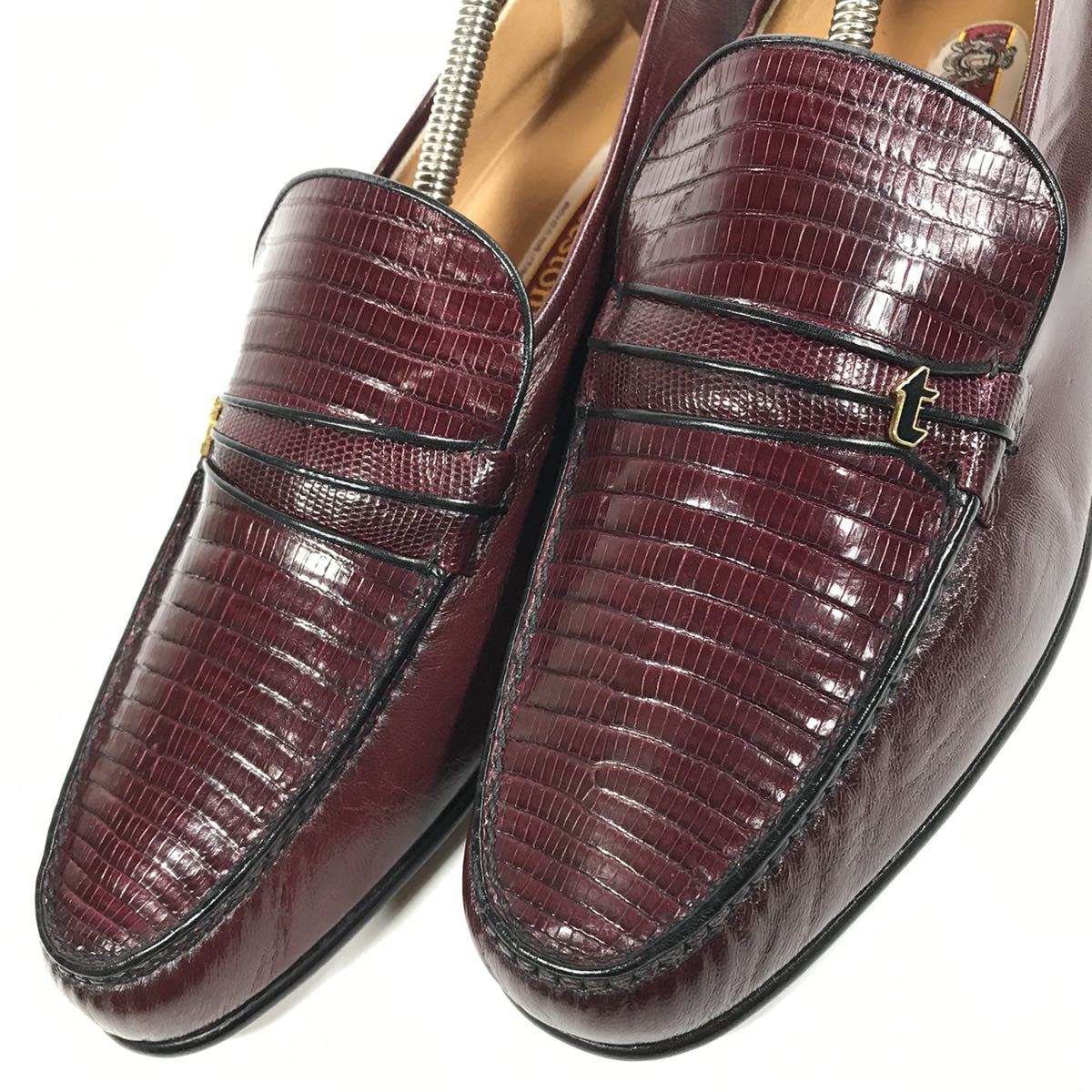 未使用品【ア・テストーニ】本物 a.testoni 靴 25.5cm リザード ローファー スリッポン ビジネスシューズ 蜥蜴 男性用 メンズ 伊製 7 1/2 G_画像8