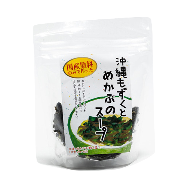  Okinawa . земля производство немедленно сиденье суп .... японский стиль Okinawa префектура производство мозуку использование примерно 7-9 кубок минут Okinawa мозуку . мекабу. суп местного производства сырье 35g