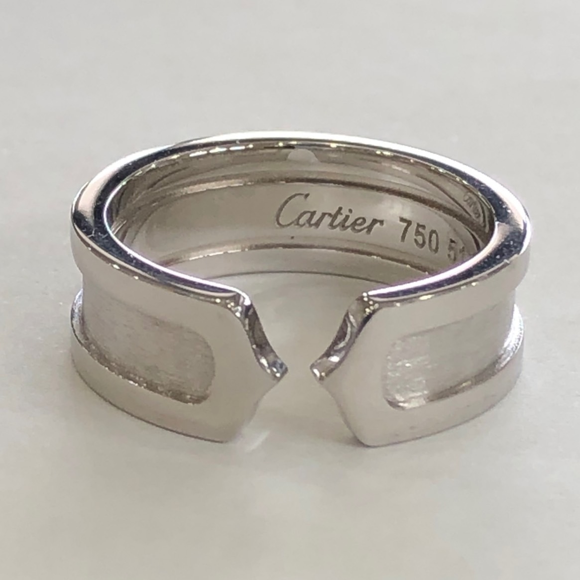 Cartier カルティエ C2 スモール リング K18WG ＃51 11号 ホワイト 