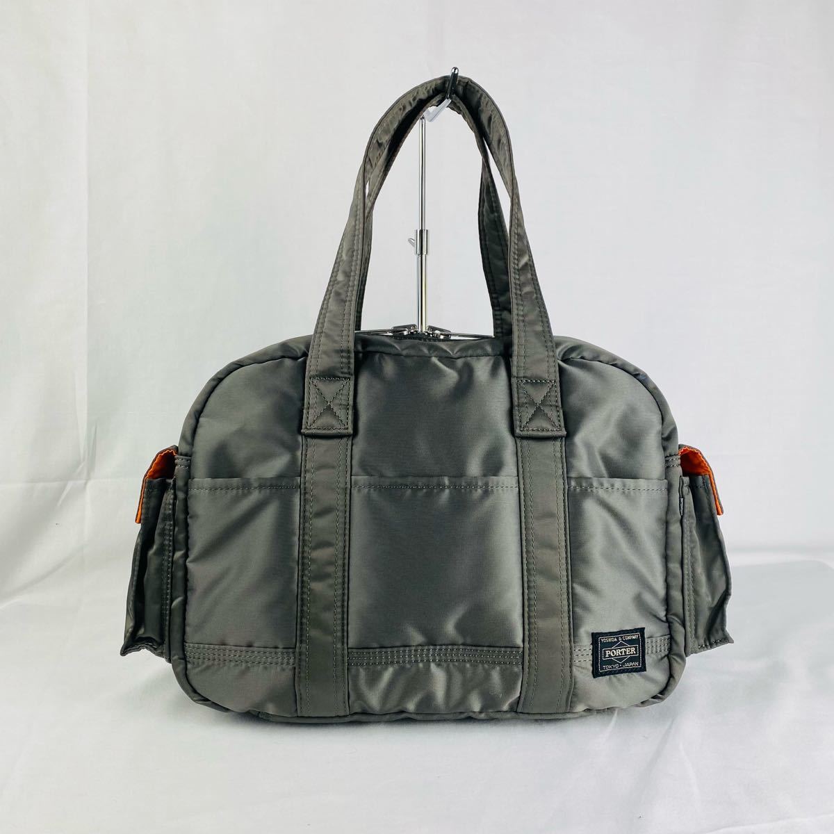 美品】PORTER TANKER BOSTON BAG(S) シルバー ボストンバッグ ポーター