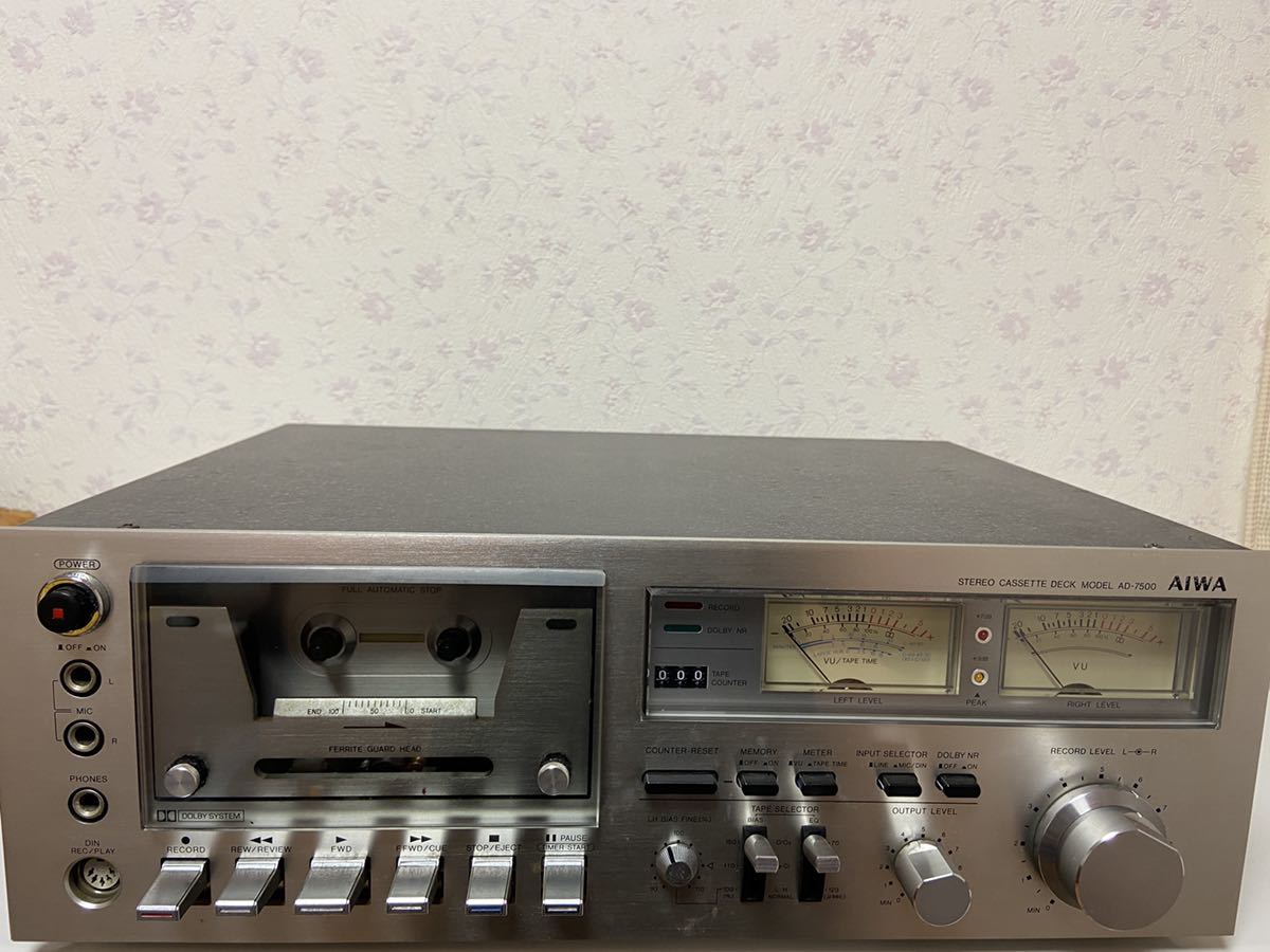 半額】 AIWA アイワ 通電OK AD-7500 カセットデッキ 録音、再生