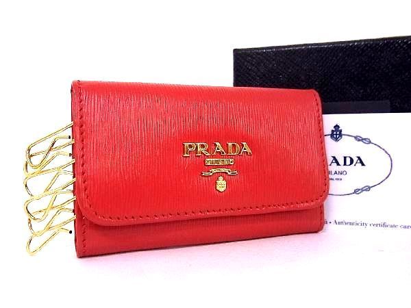1円 □新品□未使用□ PRADA プラダ レザー ゴールド金具 6連 キー
