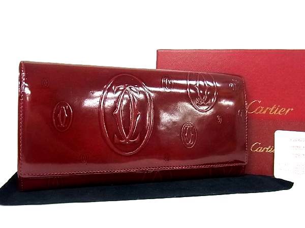 □美品□ Cartier カルティエ ハッピーバースデー パテントレザー 長