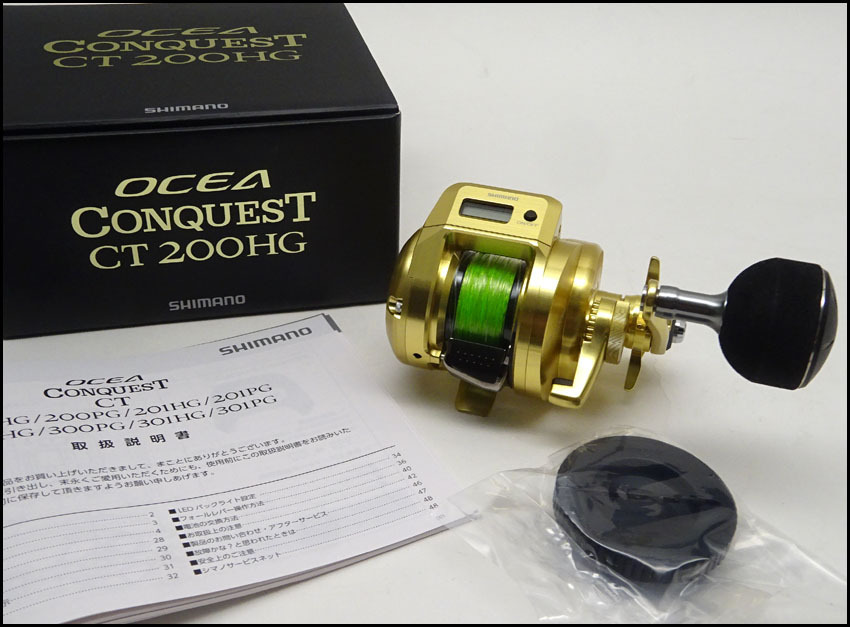 緑屋ft■ シマノ　OCEA　CONQUEST　CT200HG　オシア コンクエスト　リール　箱付　動作品　　bni/3-369/24-3#60