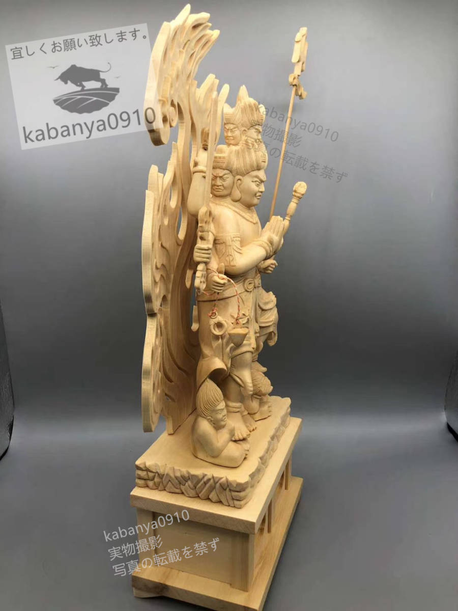 最新作 総檜材 木彫仏像 仏教美術 精密細工 切金 仏師 仕上げ品 降三世 