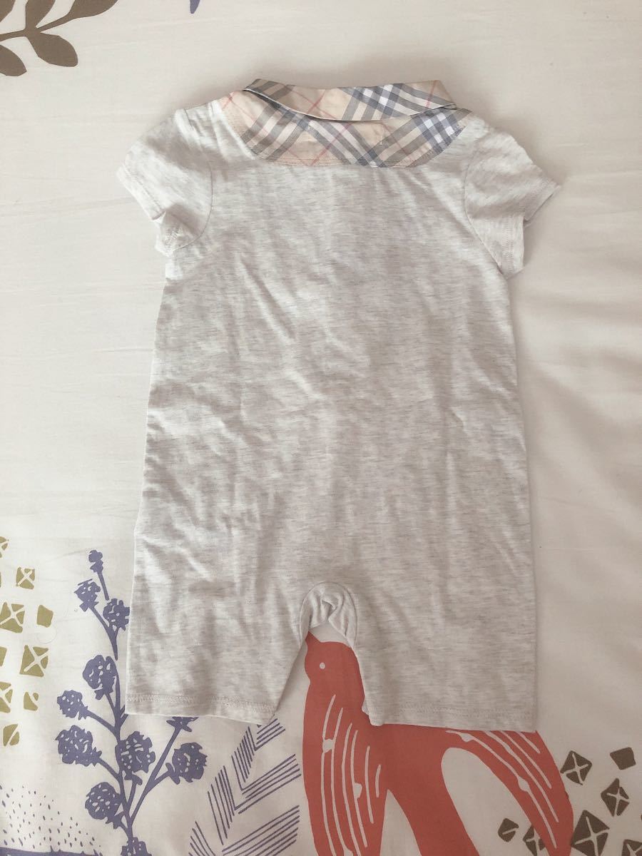 希少、新品タグ付】Burberry半袖ロンパース2枚セット 春夏肌着