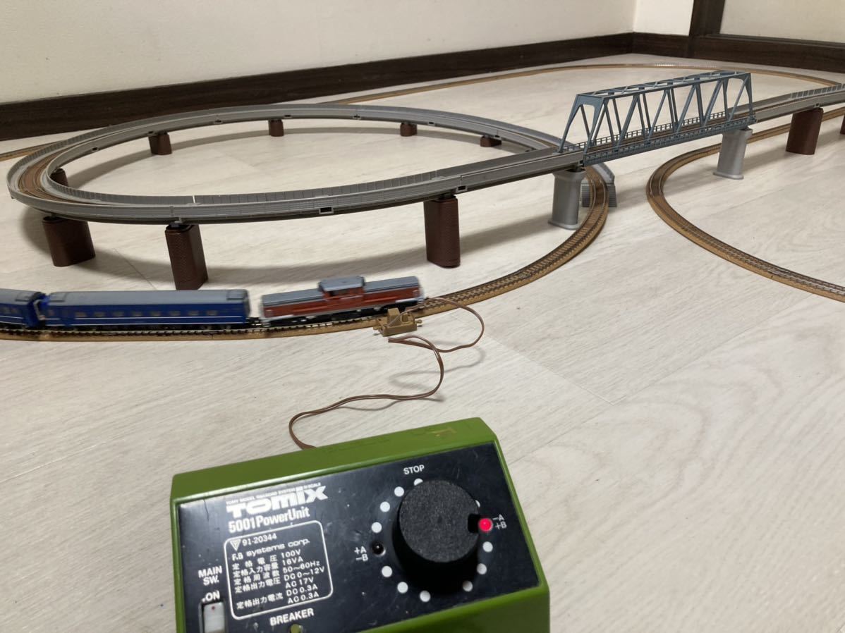 TOMIX立体交差、複線ポイント+パワーユニット5001 レールセット Yahoo!オークション - TOMIX トミックス レールセット複線・高架