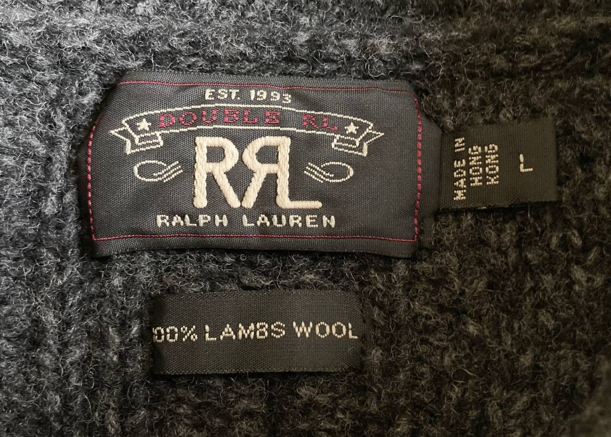 レア RRL ダブルアールエル ブラックインディゴ ケーブル編み ショール