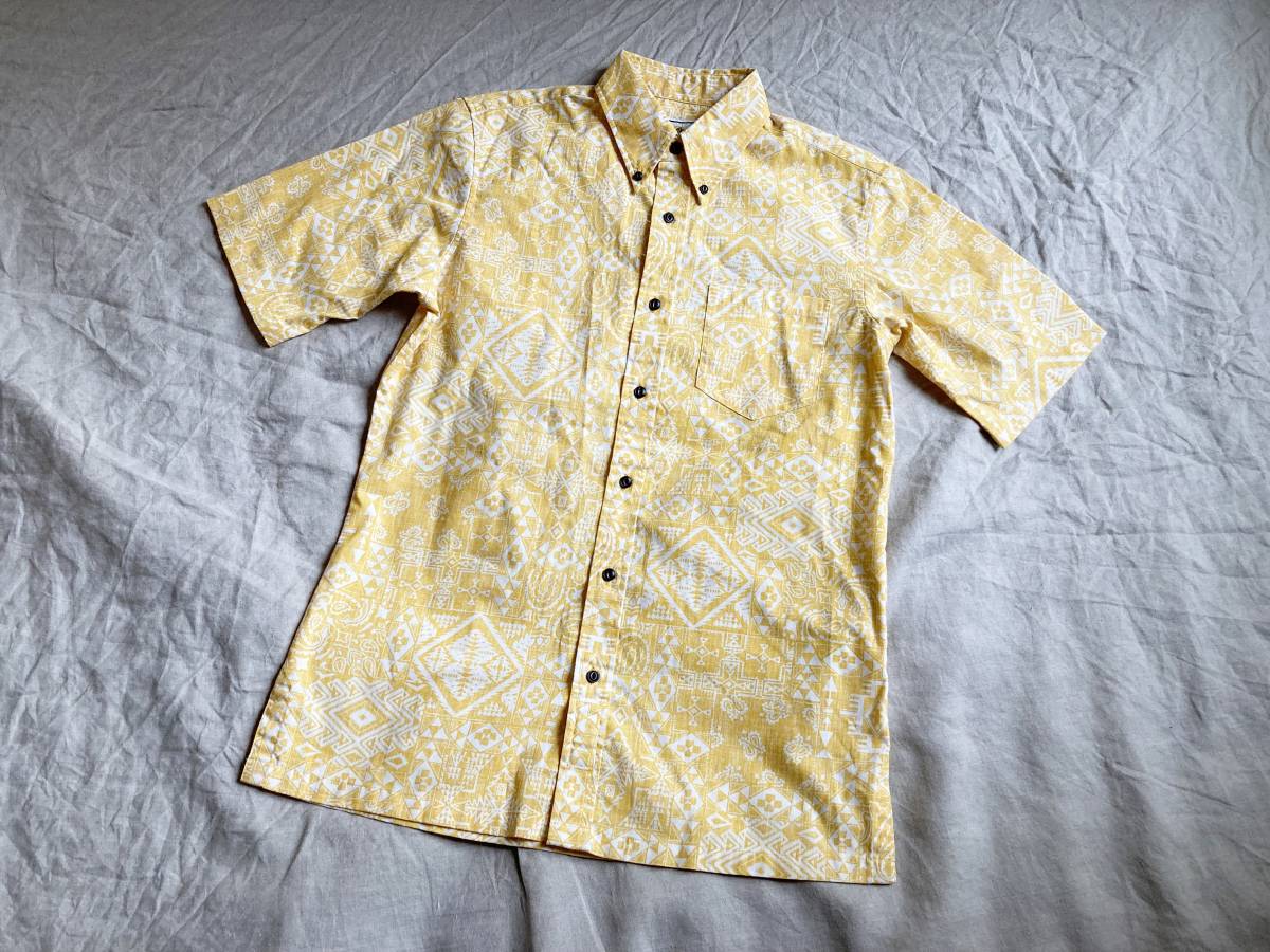 限定 コラボ 美品 PENDLETON ペンドルトン × reyn spooner レインスプーナー ネイティヴ柄 スプーナークロス 半袖 BD シャツ S 黄 白 ◇3