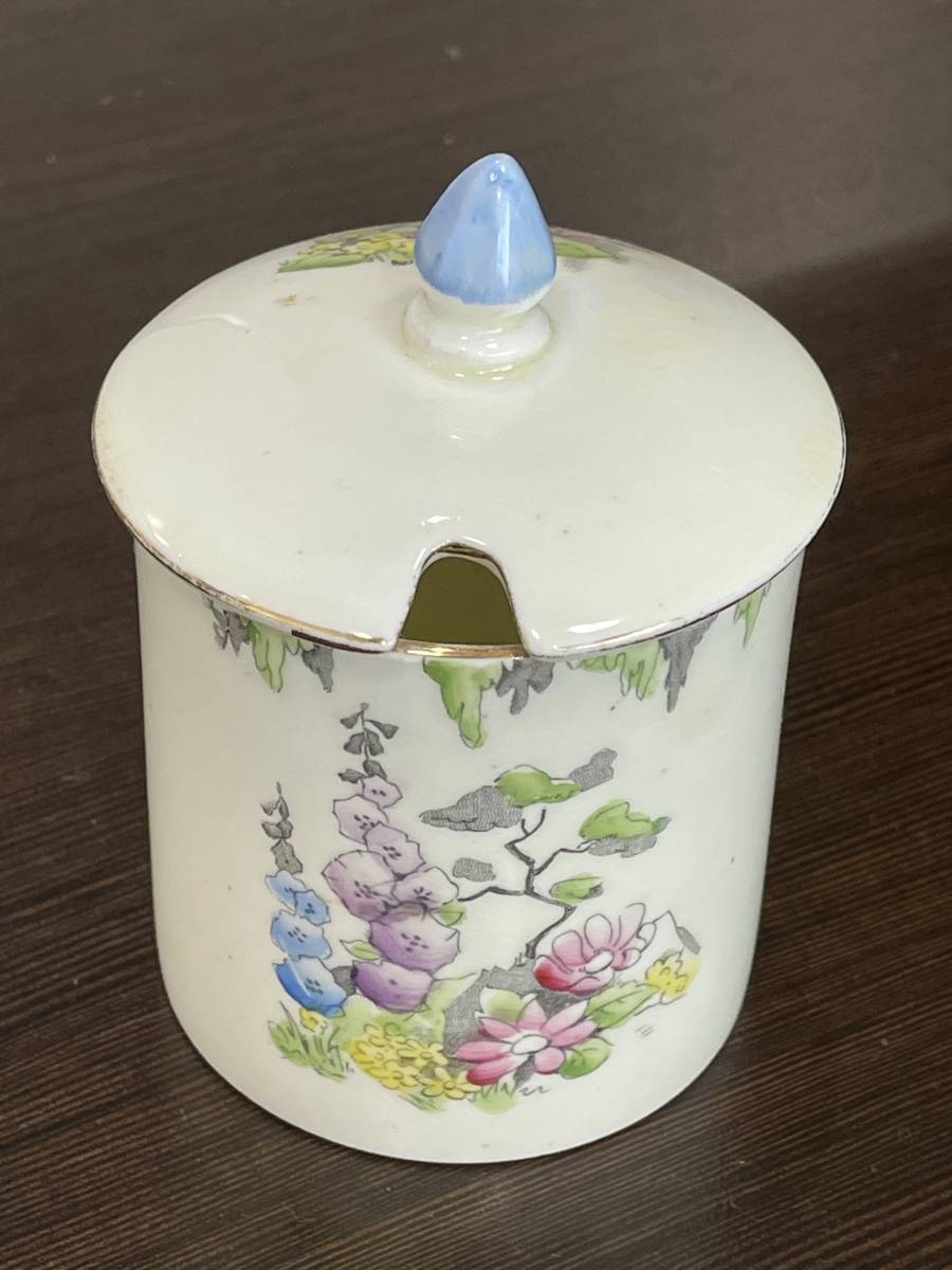 ★【英国アンティーク ヴィンテージ品 洋食器】EB&CO FOLEY CHINA フラワー/花柄 コテージガーデンデザイン シュガーポット★_画像2