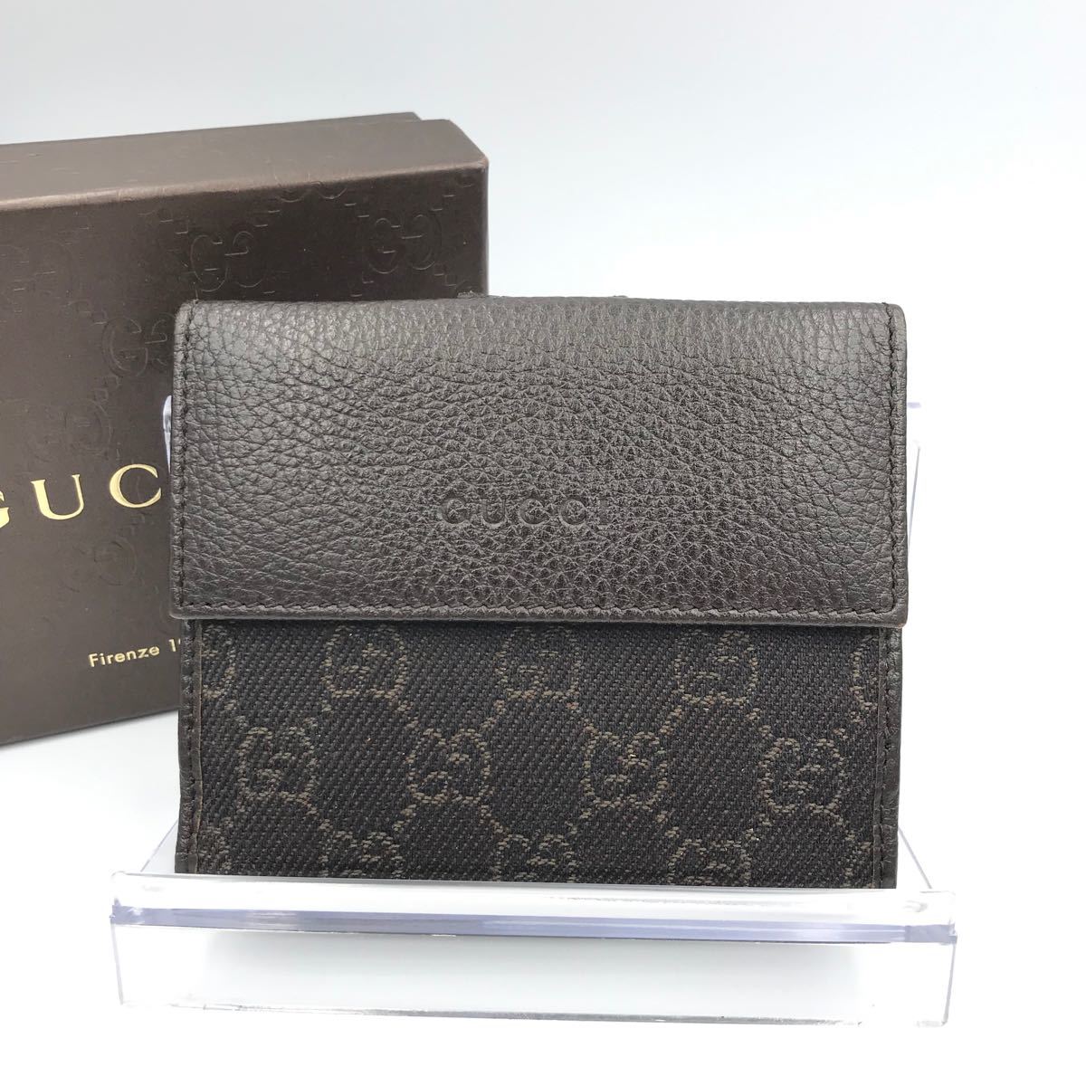GUCCI⭐︎長財布ブラックキャンバスレザー-