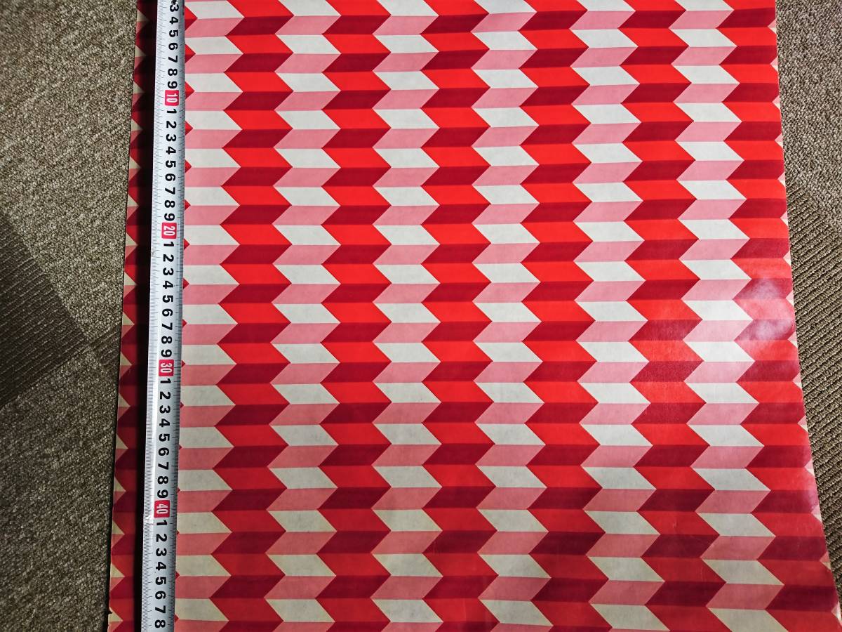  Vintage & retro Switzerland made wax paper wrapping paper ( red, white, pink. eyes. ... like pattern )