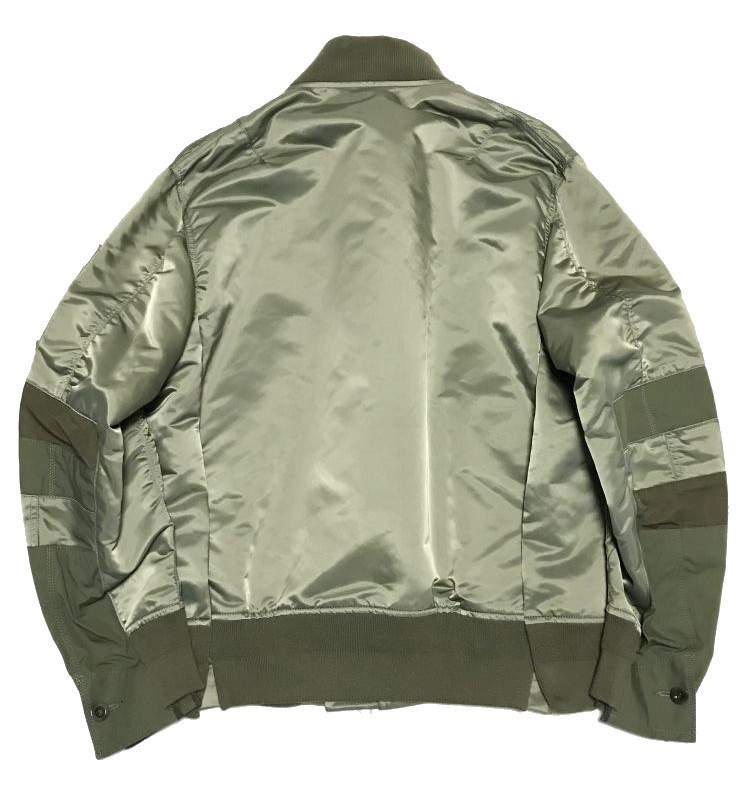 SACAI SS 切り替え MA カーキ サイズ 4 新品 サカイ BOMBER NYLON