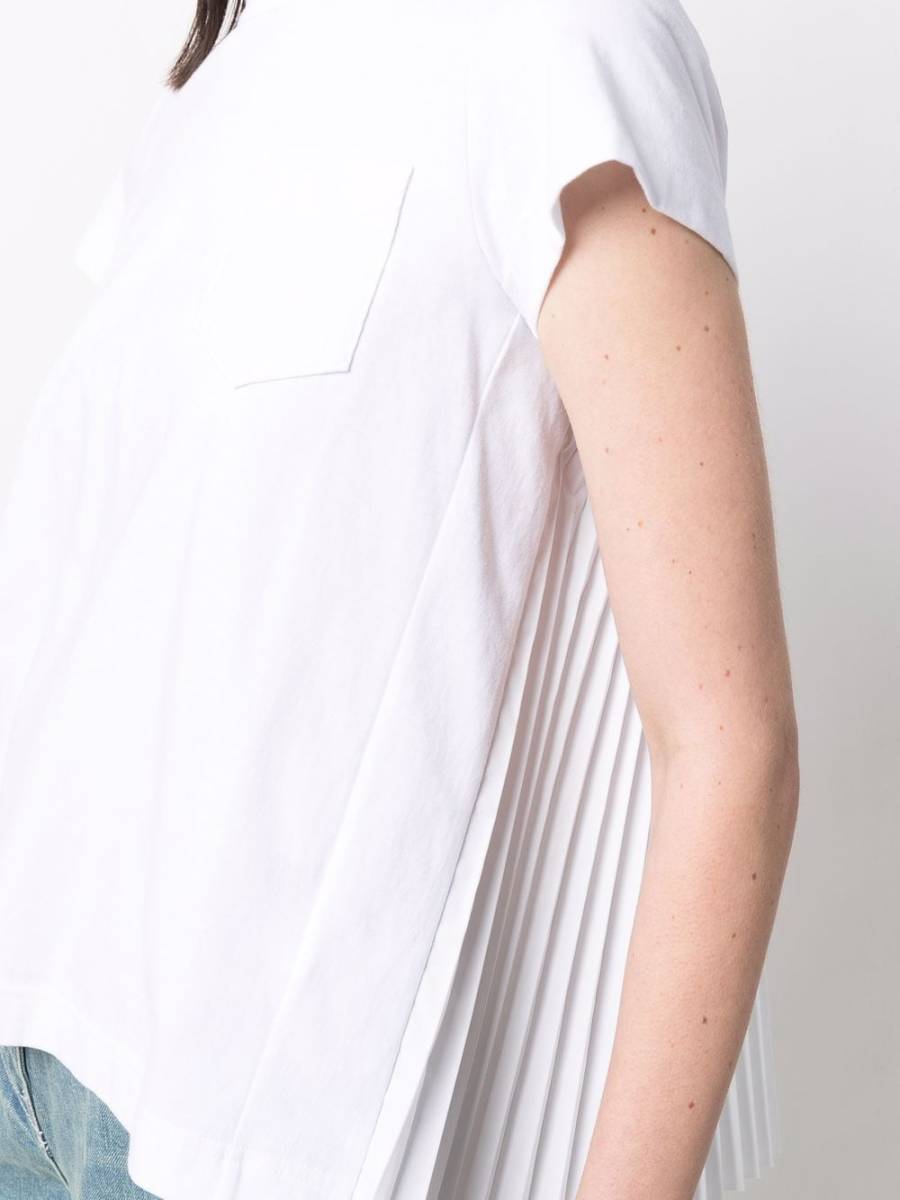 SACAI 21AW バックプリーツ Tシャツ 白 3 定価34100円 サカイ Pleated
