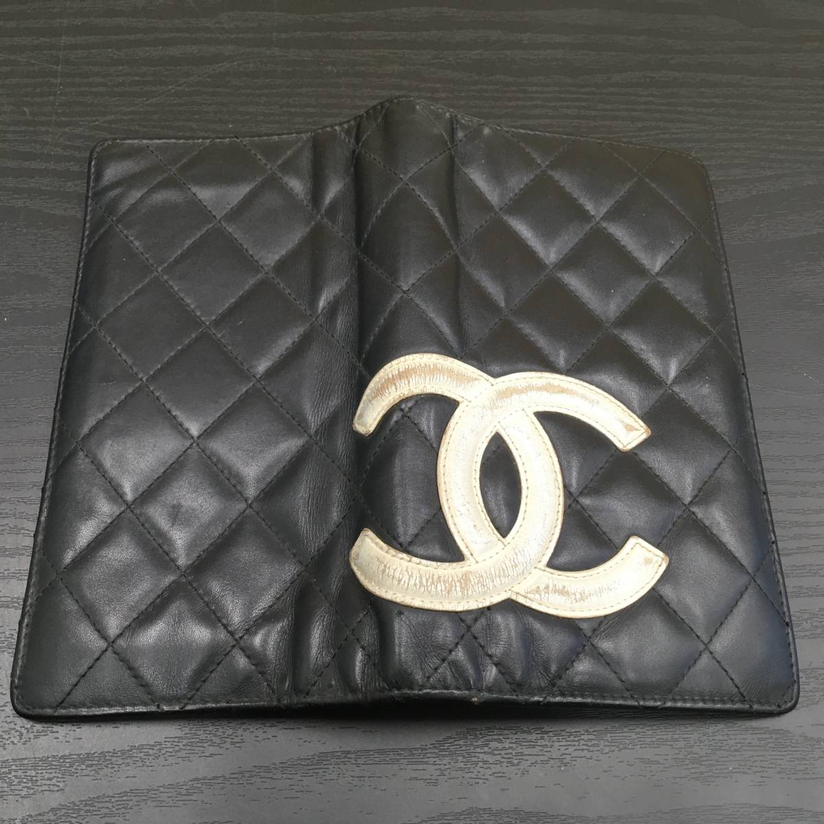 1000円スタート】CHANEL シャネル 二つ折り長財布 カンボンライン ココ