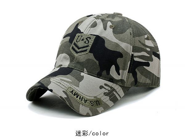 1円スタート◆新品◆U.S.ARMY メッシュキャップ　帽子　フリーサイズ　ブラック グレー　迷彩柄　男女 S0206_画像1