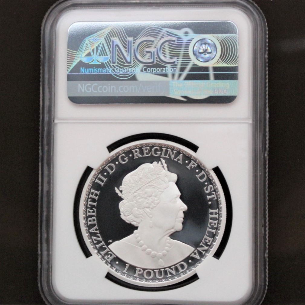 ★最高鑑定★ 2021年 ウナとライオン 1ポンド 銀貨 NGC PF70 UC ウルトラカメオ セントヘレナ アンティーク モダン コイン 資産 投資_画像2