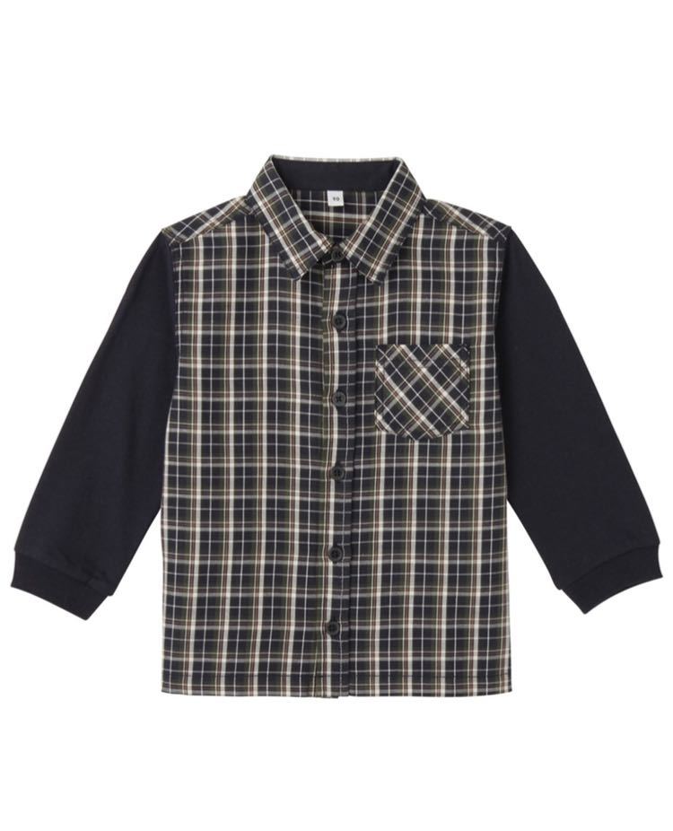 即日発送】 無印良品 チェックシャツ 110 無印良品 キッズ ギンガムチェックシャツ 110