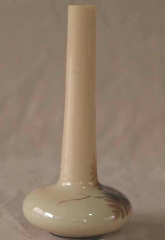 19世紀英国アンティーク エナメル花瓶 一輪ざし アネモネ 空白の美 イギリス アールヌーボー 検 エミールガレ ドーム ルグラー 