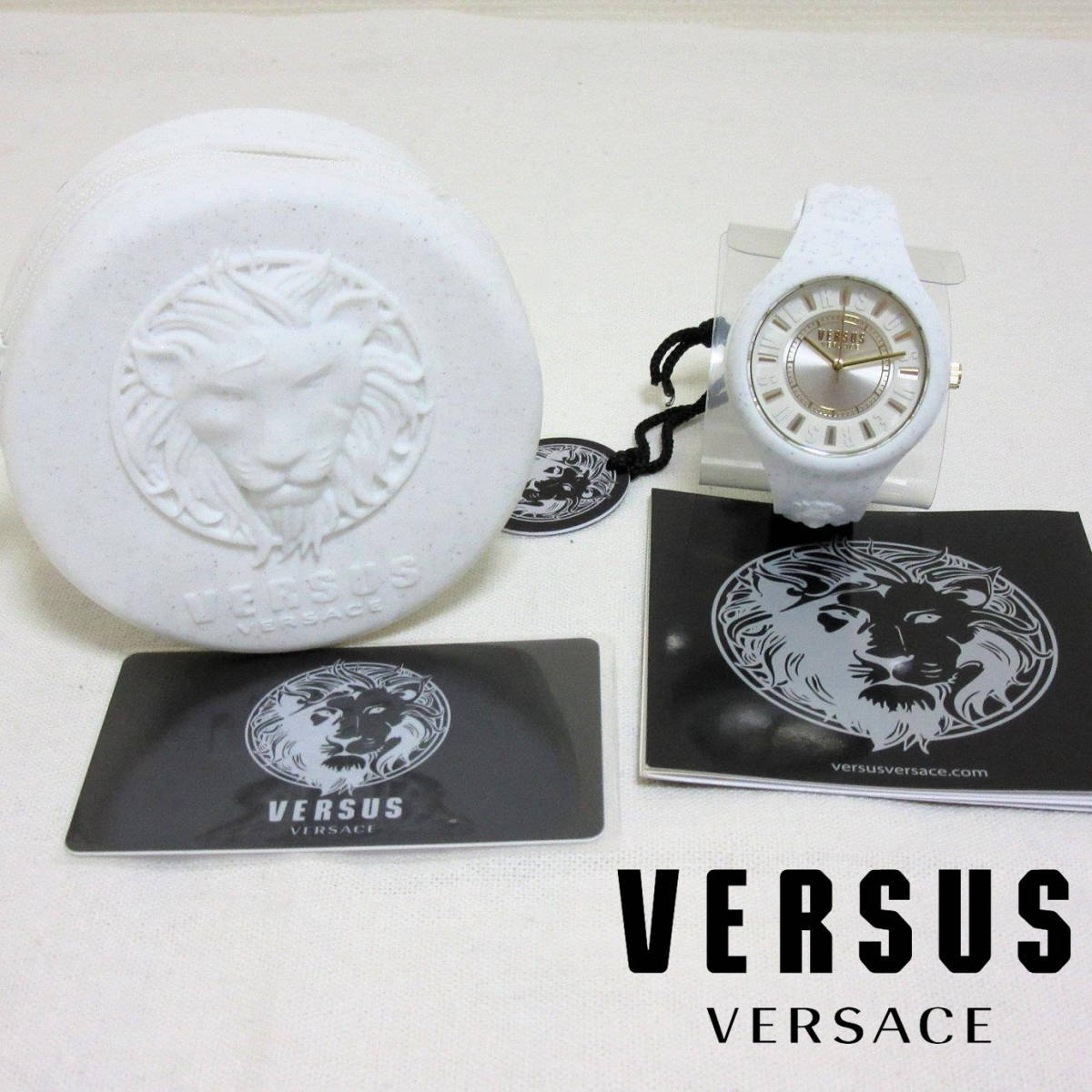 未使用ソフトケース入り VERSUS VERSACE ヴェルサス ヴェルサーチ FireIsland レディース 腕時計 ウォッチ 大理石 ホワイト 白 金 39mm