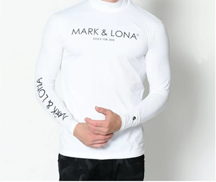MARK&LONA マーク＆ロナ ゴルフシャツ ロングシャツ ホワイト サイズ 