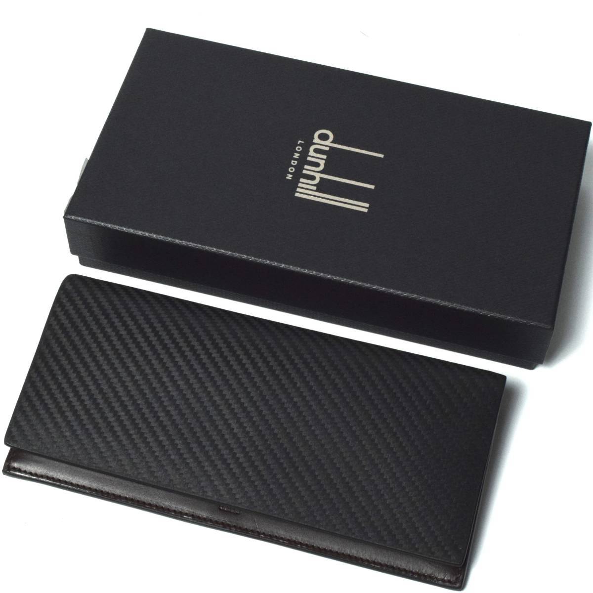 未使用 dunhill ダンヒル CHASSIS シャーシ 長財布 カーボン調レザー