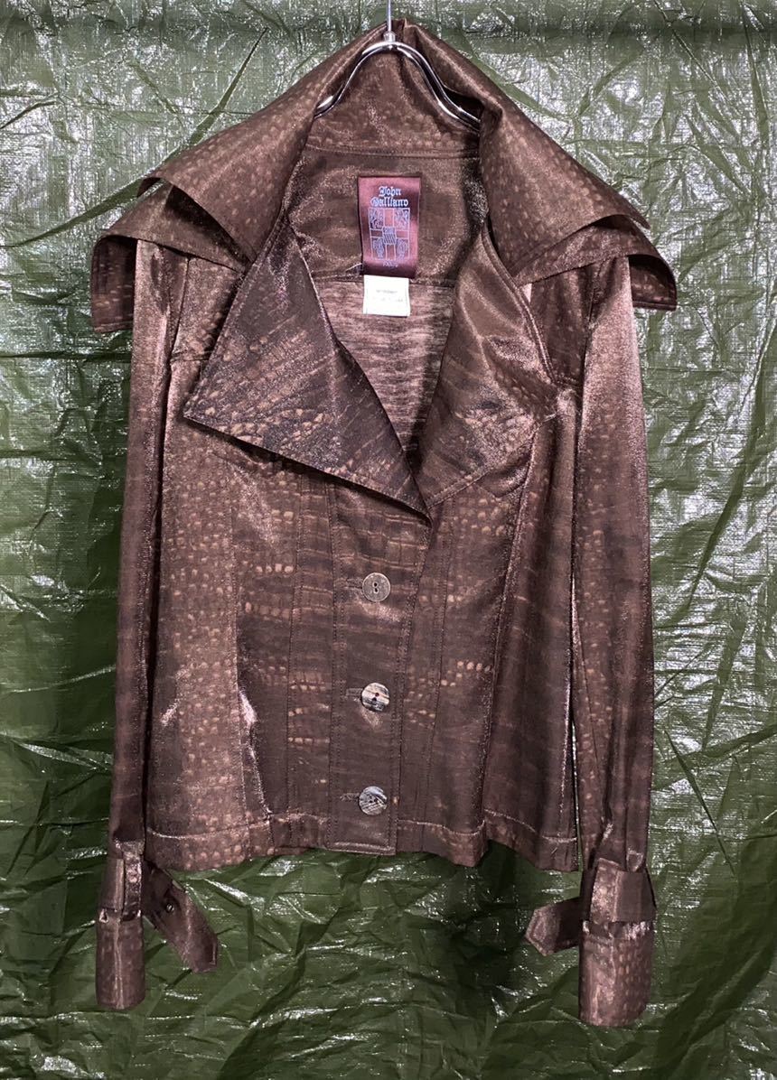 AW2000 JOHN GALLIANO BIG COLLAR PYTHON JACKET ジョンガリアーノ　ヴィンテージ　ジャケット_画像1