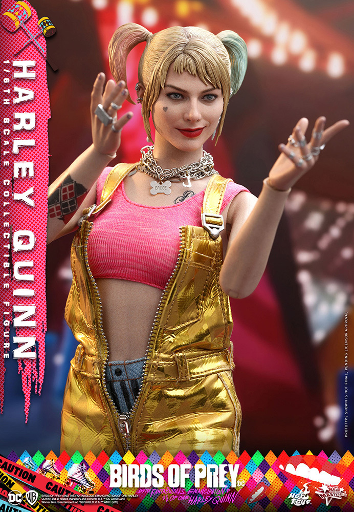 1/6 hot toys Harley i*k in. . beauty become ..BIRDS OF PREY Harley i*k in Gold overall ver