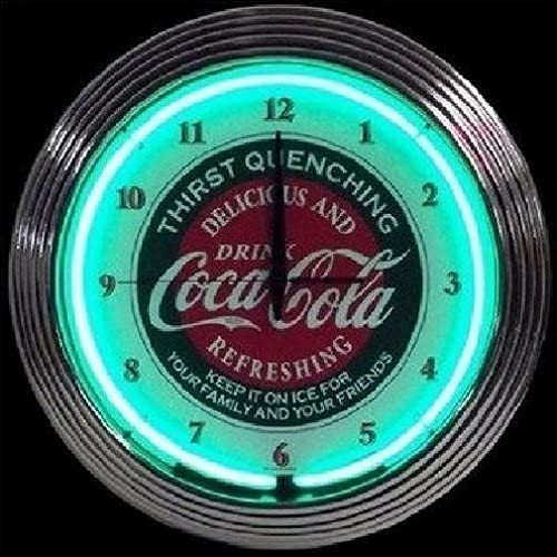 壁掛け時計 掛け時計 ネオン コーラ コカ コーラ アンティーク レトロ 