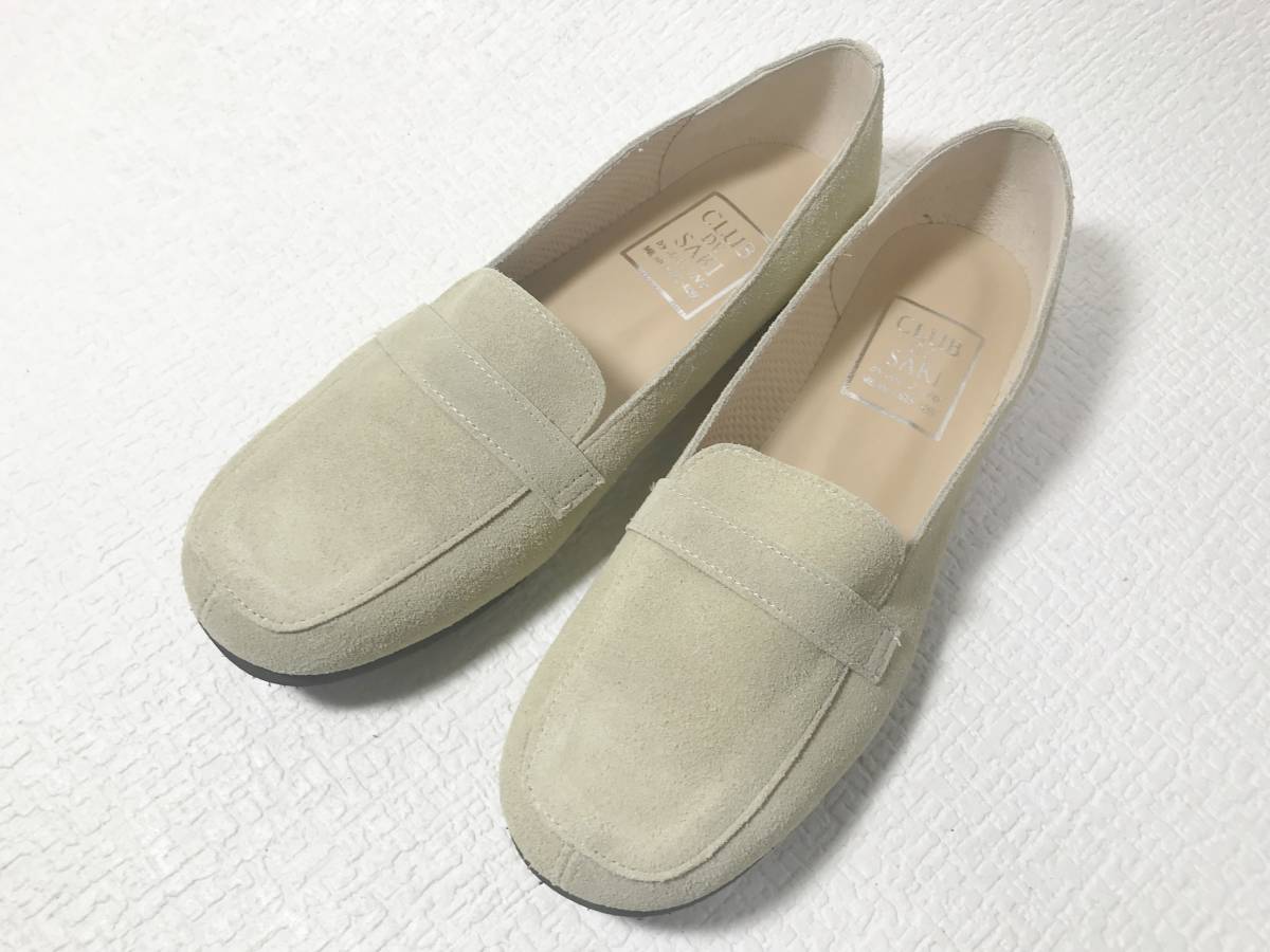 S10◆新品◆CLUB DE SAKI 本革スエードフラットシューズ 22.5 日本製