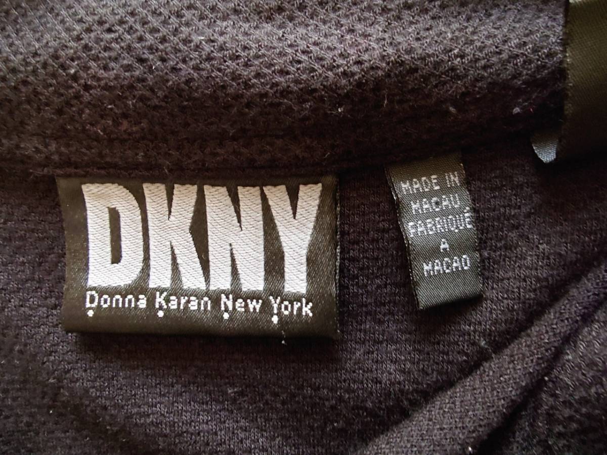 【DKNY】ダナキャランニューョークDonnaKaranNewYork【US古着】半袖ポロシャツ color黑　サイズМスナップボタン メッシュ地　 346-5C1217_画像3