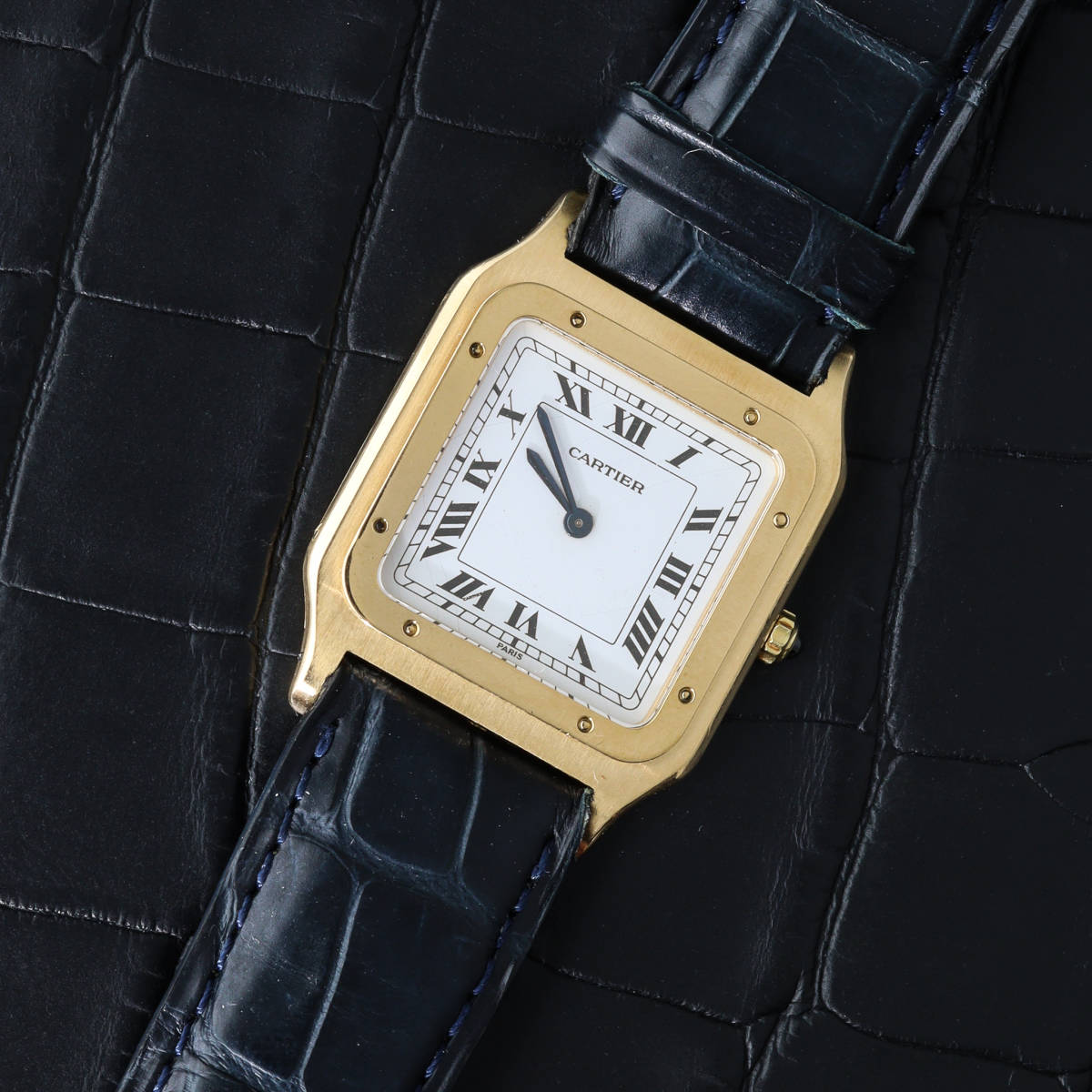 希少 カルティエ サントスドゥモンLM Cartier 18KYG 手巻き セットアップ モデル着用 注目アイテム エキストラフラット 金無垢 ヴィンテージ 腕時計 アンティーク メンズ